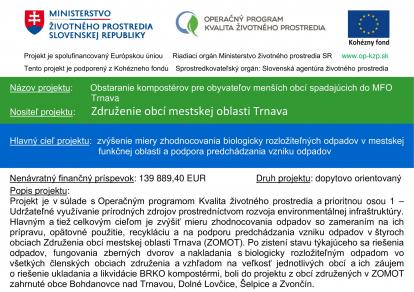 Monitoring - Obstaranie kompostérov pre obyvateľov menších obcí spadajúcich do MFO Trnava.