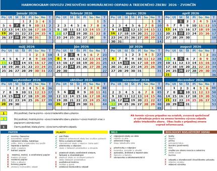 Harmonogram odvozu 2026