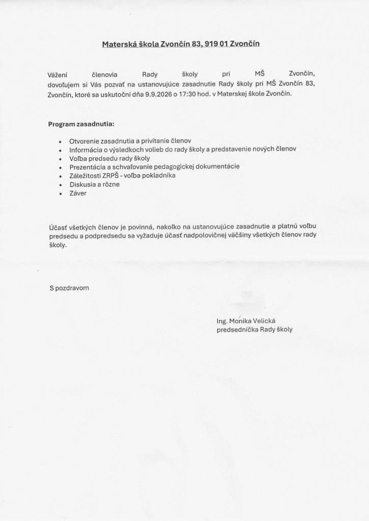 rada školy