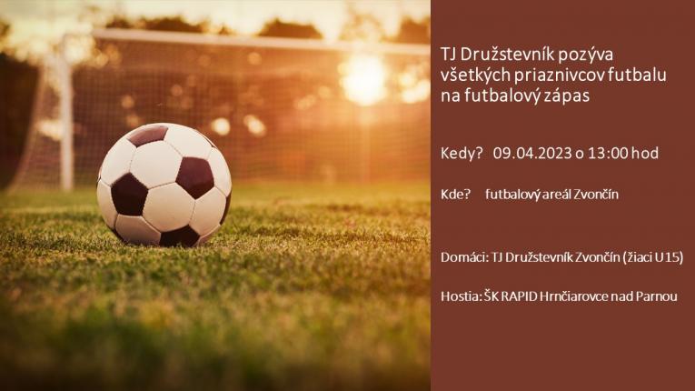 Pozvánka na futbalový zápas 